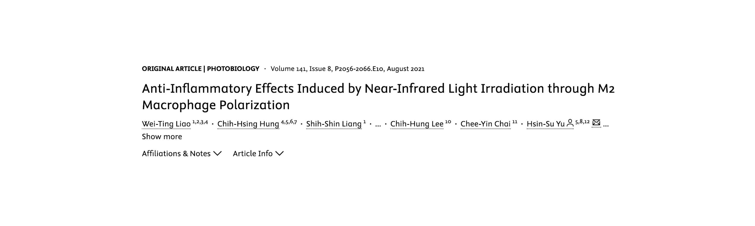 NIR LIGHT AND THE BREAKDOWN OF ANTI-INFLAMMATORY EFFECTS