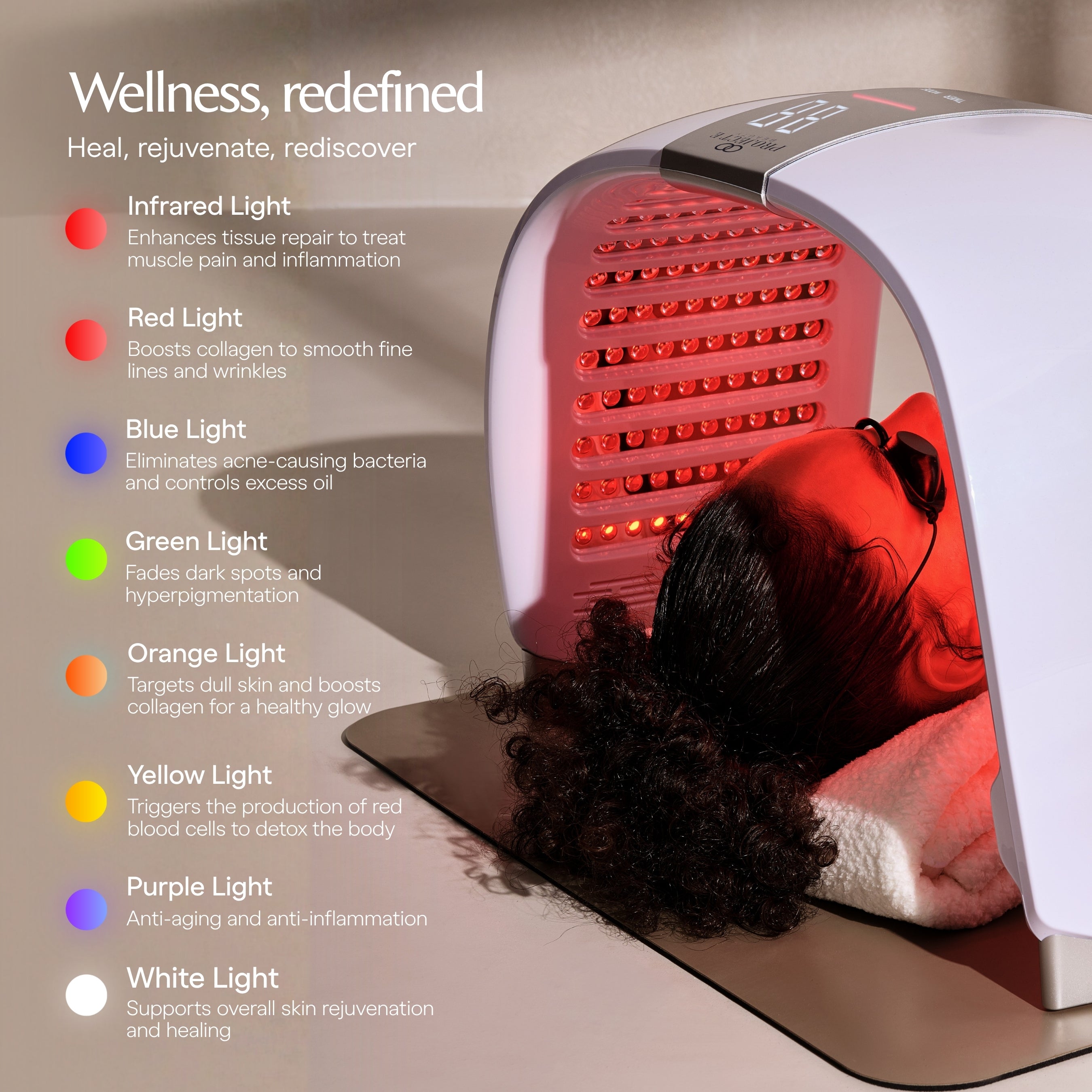 LumaLux Dome | Face & Body LED Red Light Therapy Device